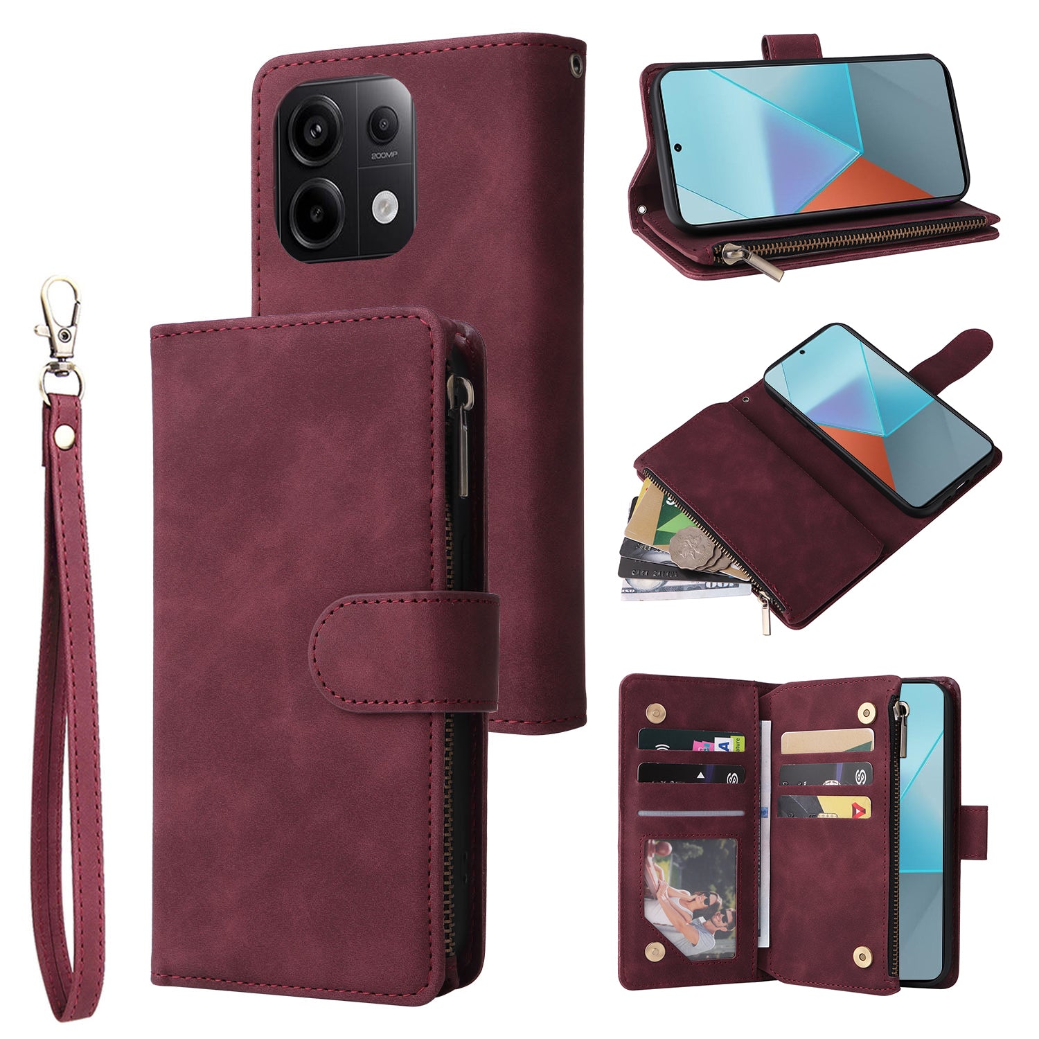 For Xiaomi Redmi Note 13 Pro 5G / Poco X6 5G PU Leather Wallet Mobile Phone Cover Case with Multiple Card Slots For Xiaomi Redmi Note 13 Pro 5G / Poco X6 5G PU Leather Wallet Mobile Phone Cover Case with Multiple Card Slots